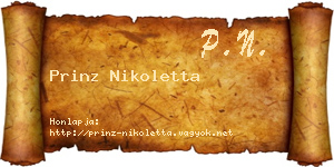 Prinz Nikoletta névjegykártya